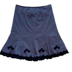 Gray Flared Midi Vintage Inspired Skirt Euro Size 50 (Fits Size 18)